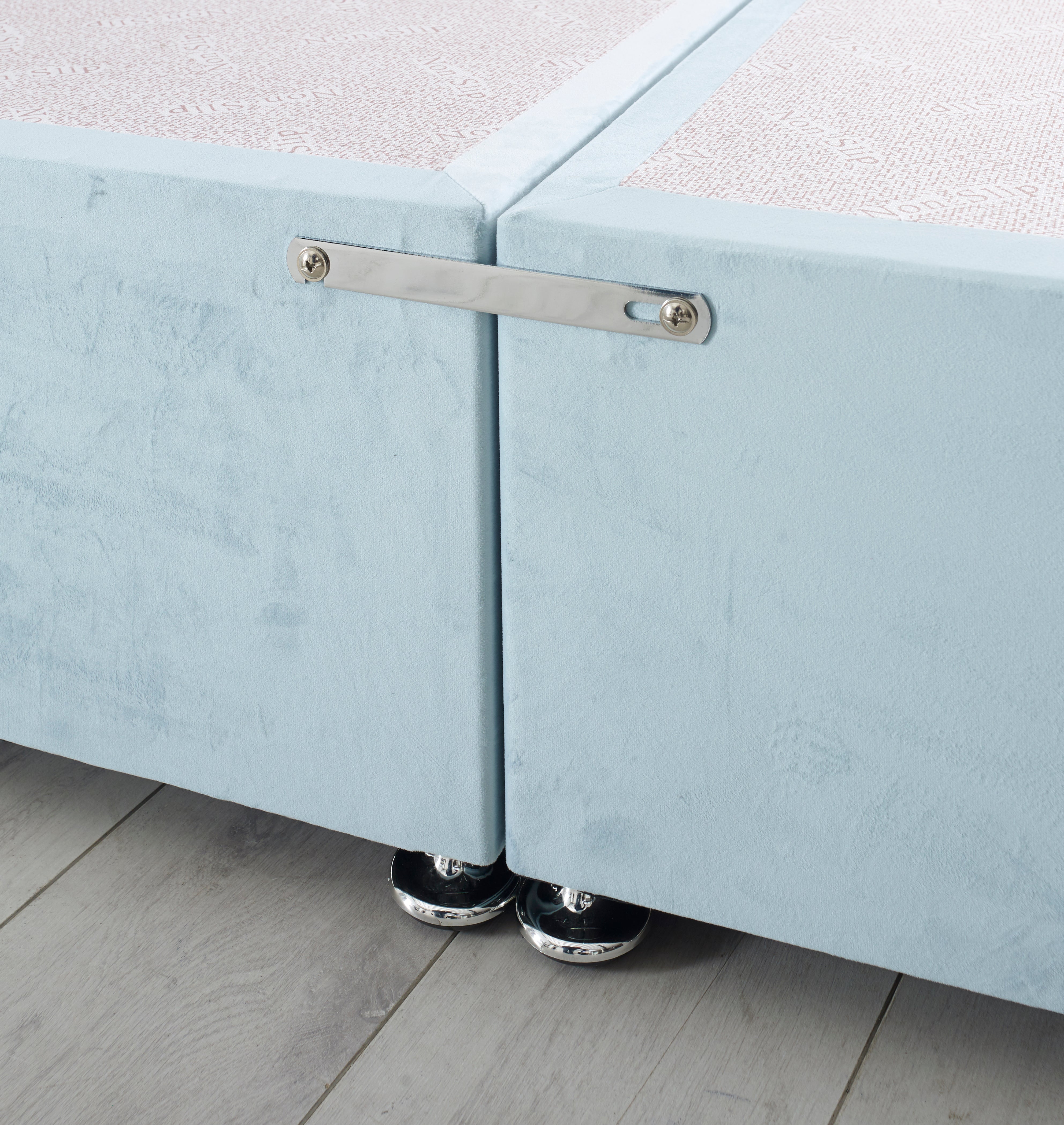 Divan Bed Base with Modern Cube Upholstered Headboard